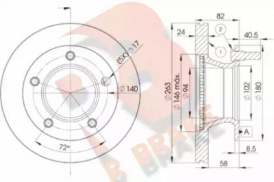 R BRAKE 78rbd10180 -  Тормозной диск